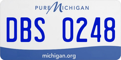 MI license plate DBS0248