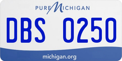 MI license plate DBS0250