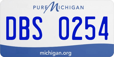 MI license plate DBS0254