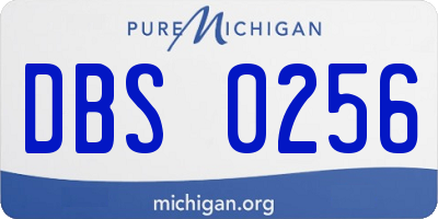 MI license plate DBS0256
