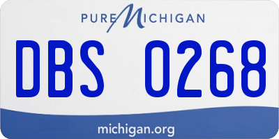 MI license plate DBS0268