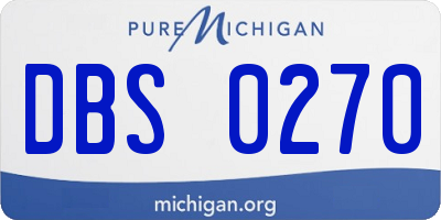 MI license plate DBS0270