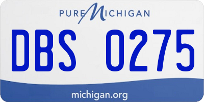 MI license plate DBS0275