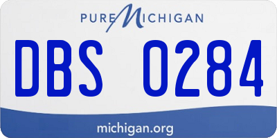 MI license plate DBS0284