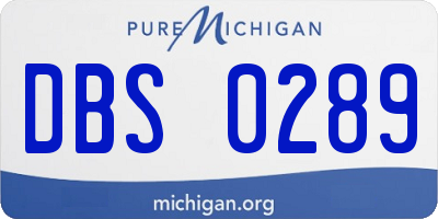 MI license plate DBS0289