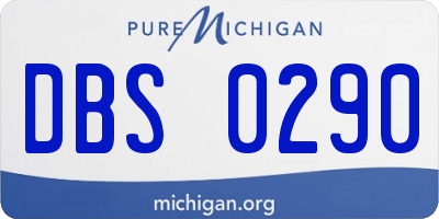 MI license plate DBS0290