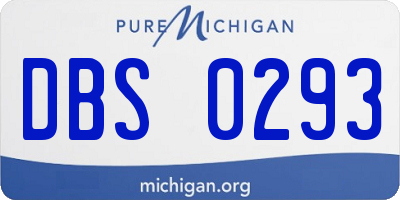 MI license plate DBS0293