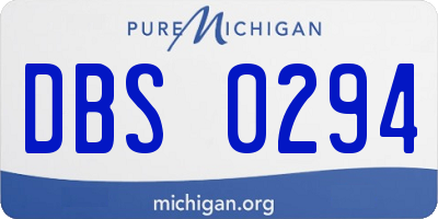 MI license plate DBS0294