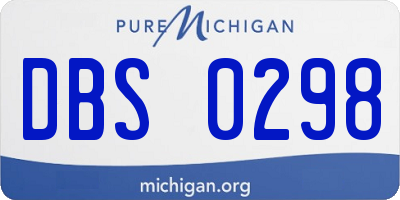 MI license plate DBS0298