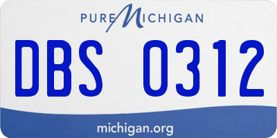 MI license plate DBS0312