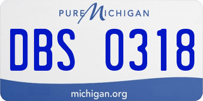 MI license plate DBS0318