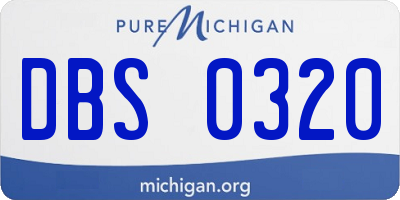 MI license plate DBS0320