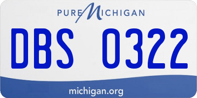 MI license plate DBS0322
