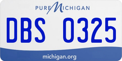 MI license plate DBS0325