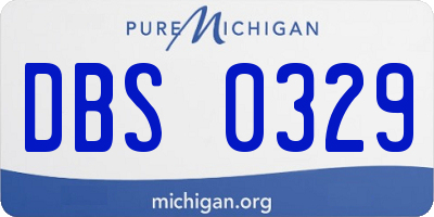 MI license plate DBS0329