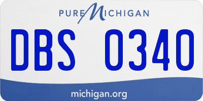 MI license plate DBS0340