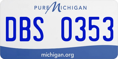 MI license plate DBS0353