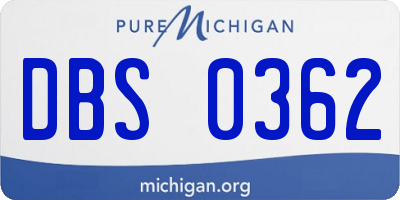 MI license plate DBS0362