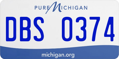 MI license plate DBS0374