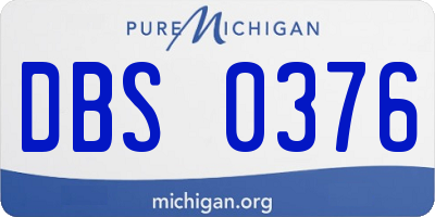 MI license plate DBS0376