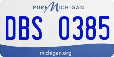 MI license plate DBS0385
