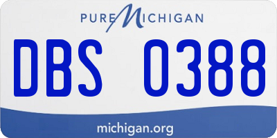 MI license plate DBS0388