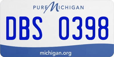 MI license plate DBS0398
