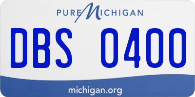 MI license plate DBS0400