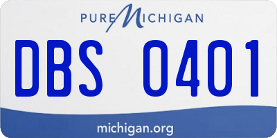 MI license plate DBS0401