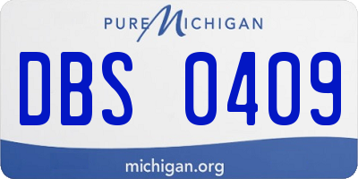 MI license plate DBS0409
