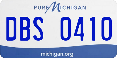 MI license plate DBS0410