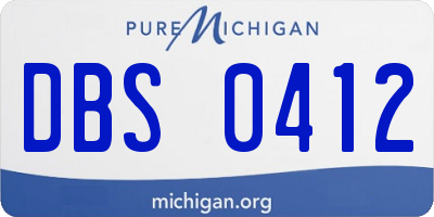MI license plate DBS0412