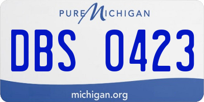 MI license plate DBS0423