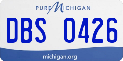 MI license plate DBS0426