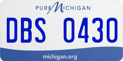 MI license plate DBS0430