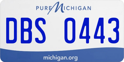 MI license plate DBS0443