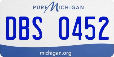 MI license plate DBS0452