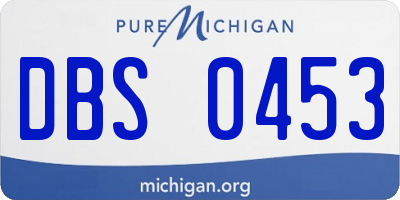 MI license plate DBS0453