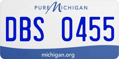 MI license plate DBS0455