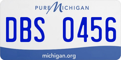 MI license plate DBS0456
