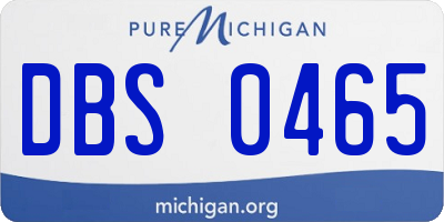 MI license plate DBS0465
