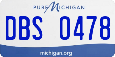 MI license plate DBS0478