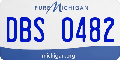 MI license plate DBS0482
