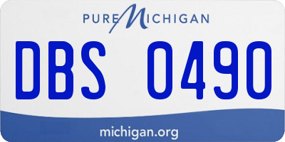 MI license plate DBS0490