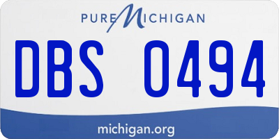 MI license plate DBS0494