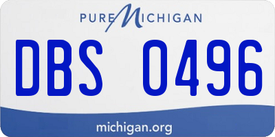 MI license plate DBS0496