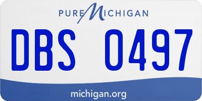 MI license plate DBS0497