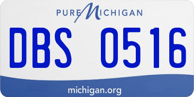 MI license plate DBS0516