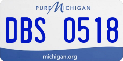 MI license plate DBS0518