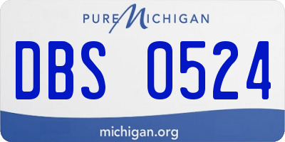 MI license plate DBS0524